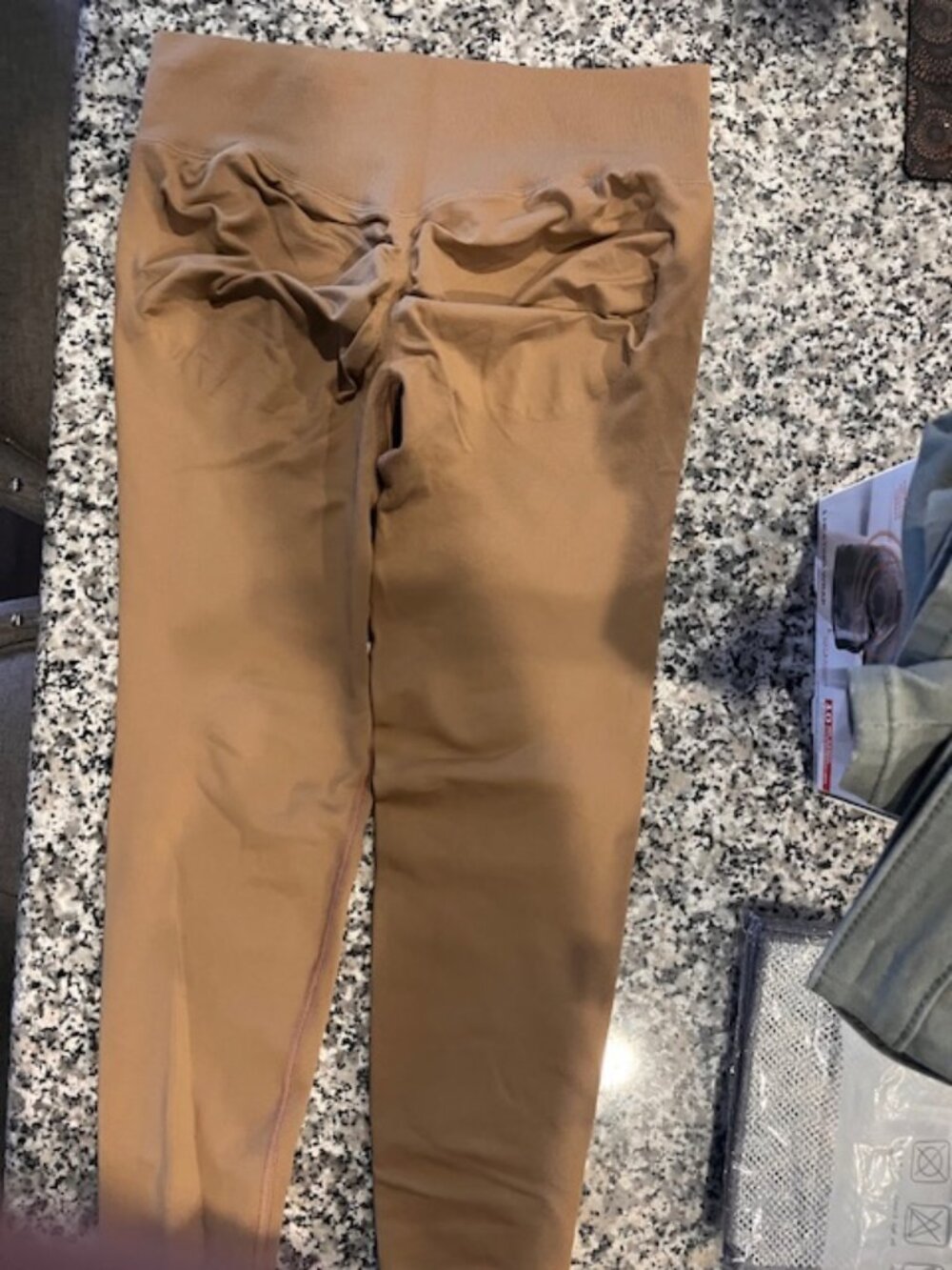 Womens Bootie Leggings  M  New  Tan